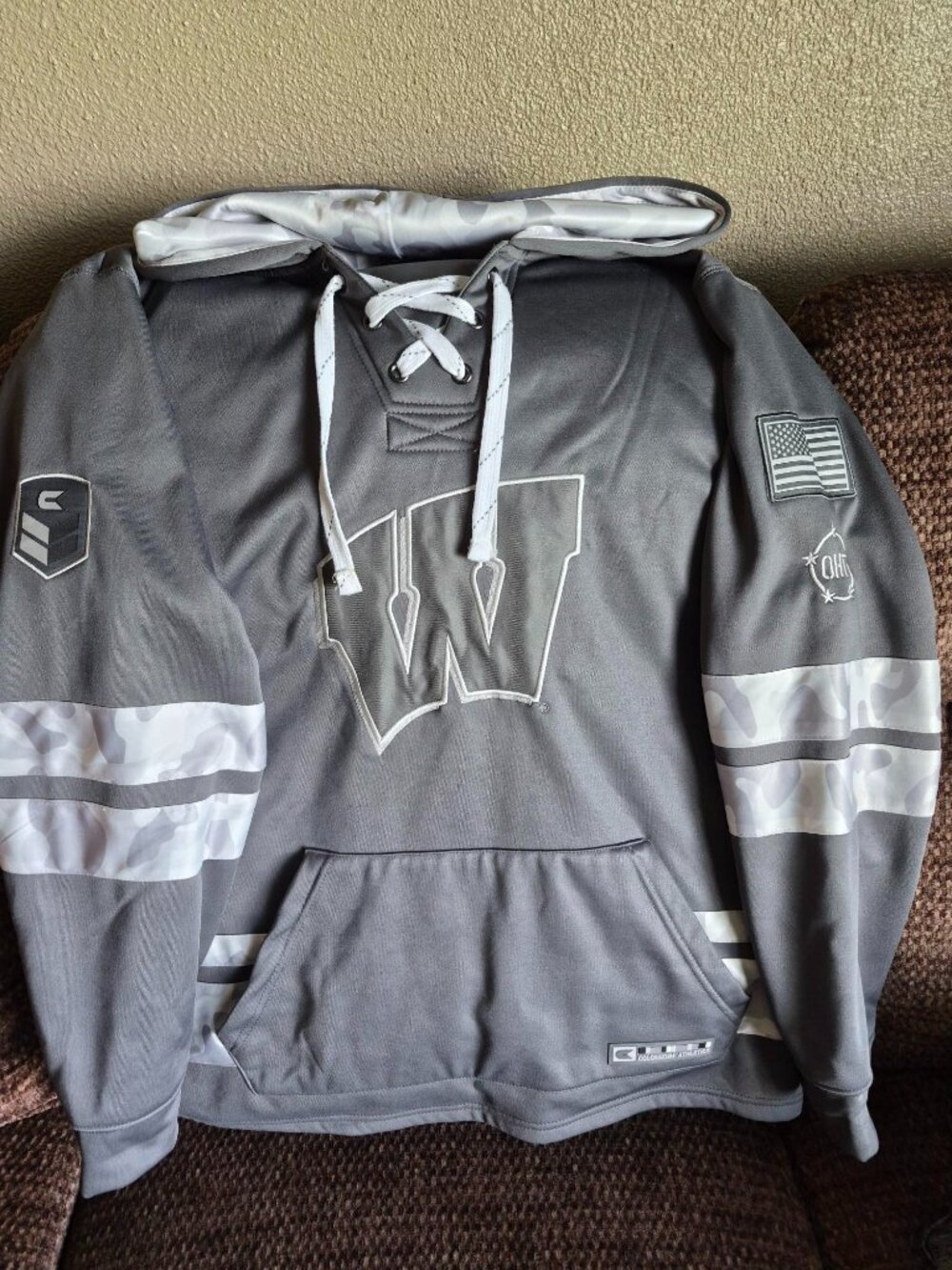 Wisconsin Badgers Men's Hockey Style Hoodie